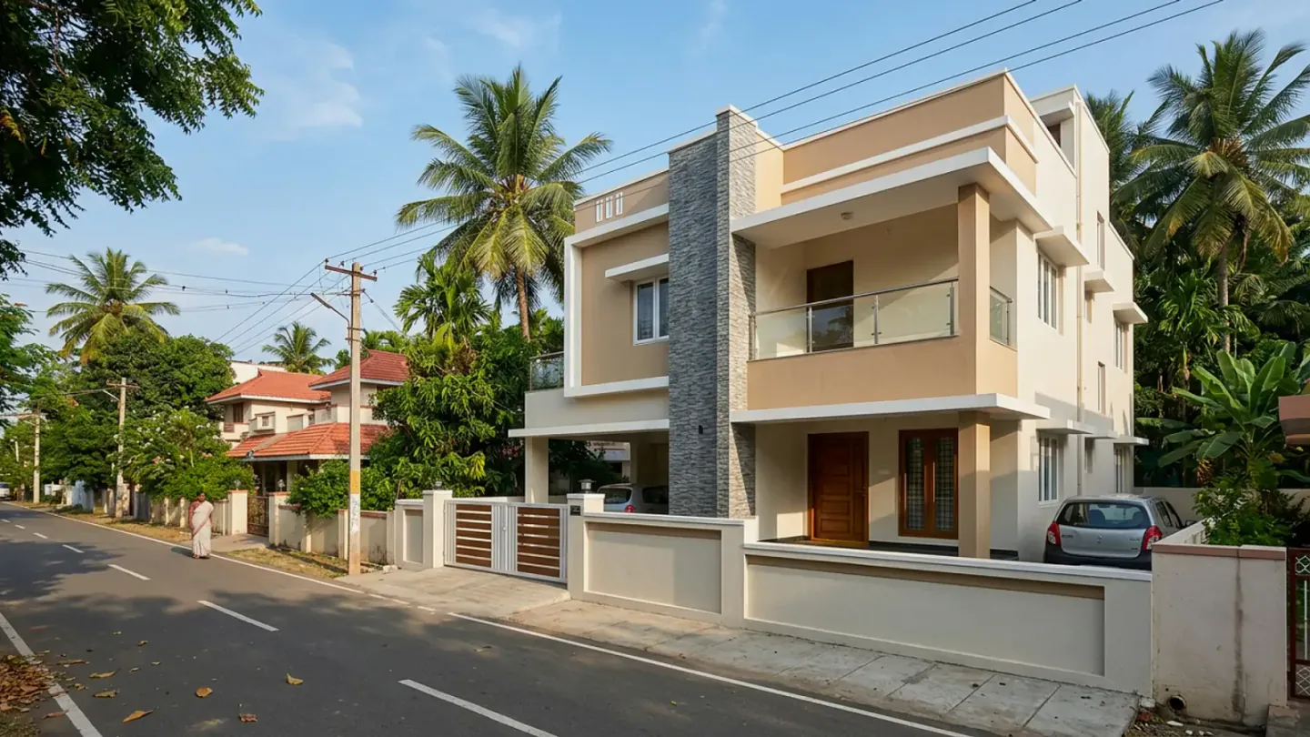 Modern independent house construction and civil engineering project in Tamil Nadu
